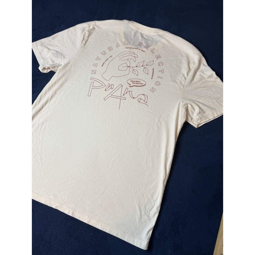 Prana Everyday Tee Shirt Mens Medium White Natural Selection Graphic T-Shirt